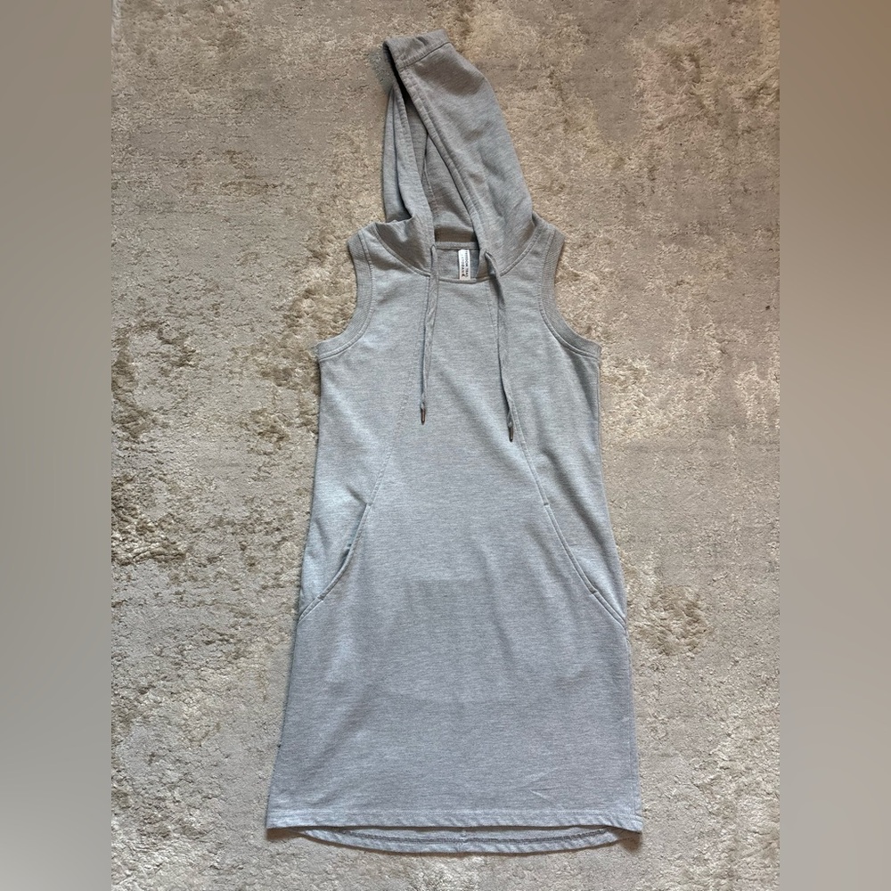 Freedom Trail By Kyodan Grey Sleeveless Hoodie Athleisure Dress Size Small - Picture 4 of 10